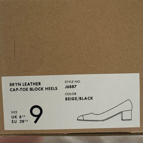 J.Crew Bryn Cap-Toe Leather Block Heel - Beige - Picture 9 of 9